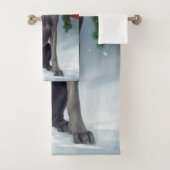 Weimaraner Hond in Sneeuw Kerstmis Bad Handdoek (Insitu)