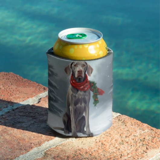 Weimaraner Hond in Sneeuw Kerstmis Blikjeskoeler (Insitu Zwembad)