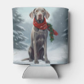 Weimaraner Hond in Sneeuw Kerstmis Blikjeskoeler (Achterkant)