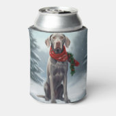Weimaraner Hond in Sneeuw Kerstmis Blikjeskoeler (Blikje Achterkant)