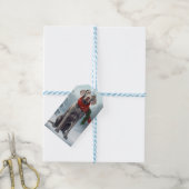Weimaraner Hond in Sneeuw Kerstmis Cadeaulabel (Met Touw)