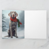 Weimaraner Hond in Sneeuw Kerstmis Kaart (Binnen)