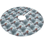 Weimaraner Hond in Sneeuw Kerstmis Kerstboom Rok (Gekanteld)