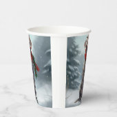 Weimaraner Hond in Sneeuw Kerstmis Papieren Bekers (Rechts)