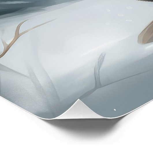 Weimaraner Hond in Sneeuw Kerstmis Perfect Poster (Hoek)