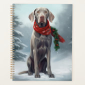 Weimaraner Hond in Sneeuw Kerstmis Planner (Voorkant)