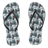 Weimaraner Hond in Sneeuw Kerstmis Teenslippers (Voetbed)