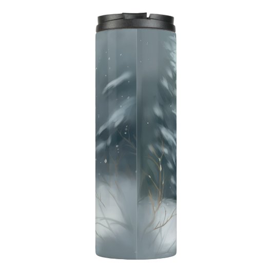 Weimaraner Hond in Sneeuw Kerstmis Thermosbeker (Achterkant)