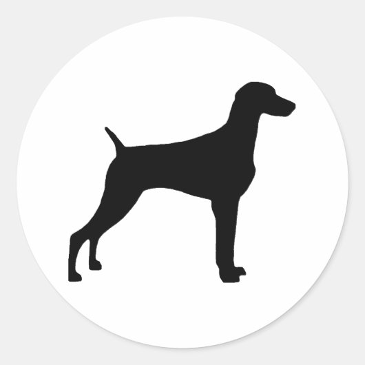 Weimaraner Hond (in zwart) Ronde Sticker (Voorkant)