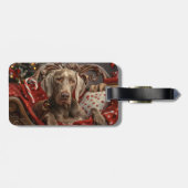 Weimaraner Hond Kerst Feestelijk Bagagelabel (Achterkant horizontaal)