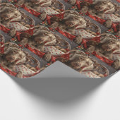 Weimaraner Hond Kerst Feestelijk Cadeaupapier (Hoek)