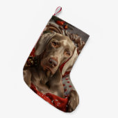 Weimaraner Hond Kerst Feestelijk Kleine Kerstsok (Voorkant (Hangend))