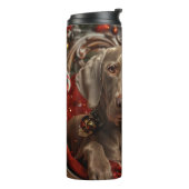Weimaraner Hond Kerst Feestelijk Thermosbeker (Gedraaid links)