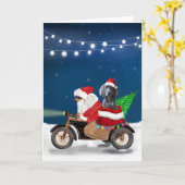 Weimaraner hond kerst Santa Claus  Kaart (Gele Bloem)