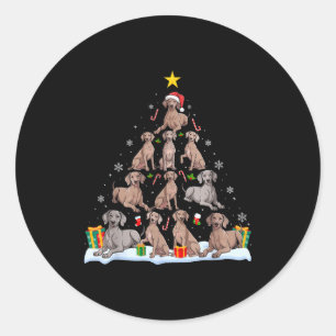 Weimaraner hond kerstboom Kerstmis hondenliefhebbe Ronde Sticker