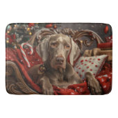 Weimaraner Hond Kerstfeest Badmat (Voorkant)