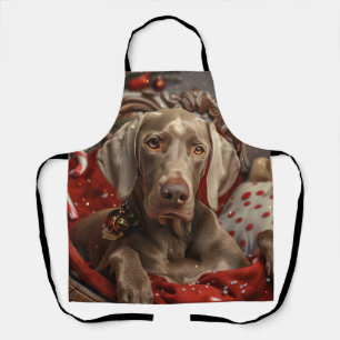 Weimaraner Hond Kerstfeest Schort