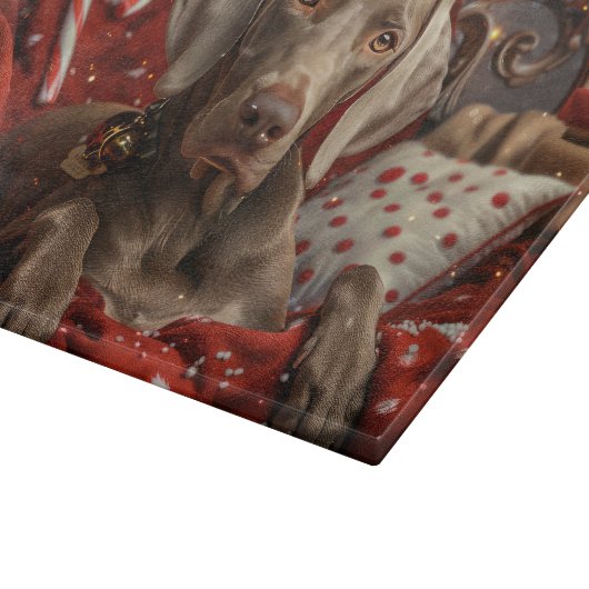 Weimaraner Hond Kerstfeest Snijplank (Hoek)