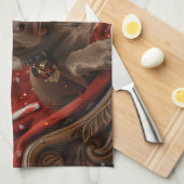 Weimaraner Hond Kerstfeest Theedoek (Quarter Fold)