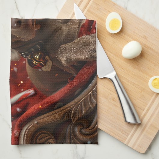 Weimaraner Hond Kerstfeest Theedoek (Quarter Fold)