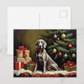 Weimaraner hond Kerstmis Briefkaart (Voorkant / Achterkant)