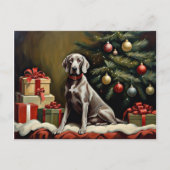 Weimaraner hond Kerstmis Briefkaart (Voorkant)