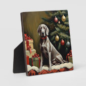Weimaraner hond Kerstmis Fotoplaat (Voorkant)