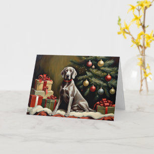 Weimaraner hond Kerstmis Kaart