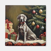Weimaraner hond Kerstmis Magneet (Voorkant)