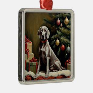 Weimaraner hond Kerstmis Metalen Ornament