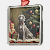 Weimaraner hond Kerstmis Metalen Ornament (Links)