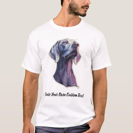 Weimaraner Hond Maak Uw Eigen Aangepaste Tekst  T-shirt (Voorkant)
