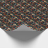 Weimaraner hond met kerstcadeaus open haard cadeaupapier (Hoek)