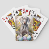 Weimaraner Hond met Paaseieren Vakantie Pokerkaarten (Achterkant)