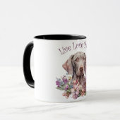 Weimaraner Hond Moeder Bloemstuk Mok (Voorkant links)
