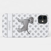 Weimaraner Hond Moppige Cartoon Illustratie & Naam Case-Mate iPhone Case (Achterkant (horizontaal))
