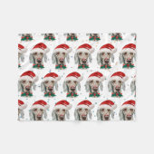 Weimaraner Hond Ras Kerststerren Fleece Deken (Voorkant (Horizontaal))