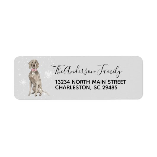 Weimaraner Hond Retouradres Labels (Voorkant)