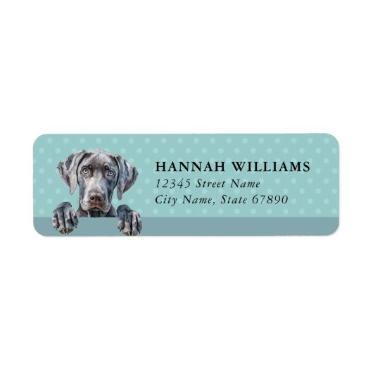 Weimaraner hond retouradreslabels etiket (Voorkant)