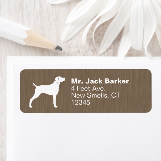 Weimaraner Hond Silhouet Retouradres Labels (Insitu)