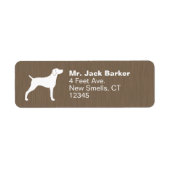 Weimaraner Hond Silhouet Retouradres Labels (Voorkant)