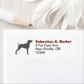 Weimaraner Hond Silhouet Retouradres Labels (Insitu)