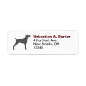 Weimaraner Hond Silhouet Retouradres Labels (Voorkant)