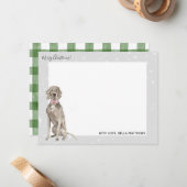 Weimaraner-hond thuiskomen met Kerstmis Notitiekaartje (Voorkant / Achterkant in situ)