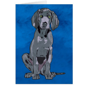 Weimaraner Hond Waterverf Kunstportret Faux