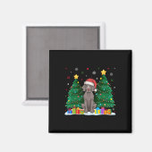 Weimaraner Hondenliefhebbers Santa Hat Ugly Christ Magneet (Voorkant / Achterkant)