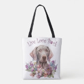 Weimaraner Hondenmoeder Bloemen Tote Bag (Achterkant)