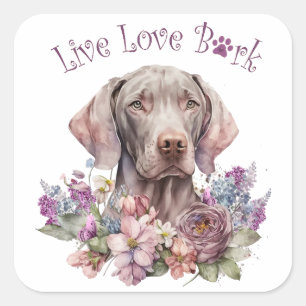 Weimaraner Hondenmoeder Bloemstuk Vierkante Sticker
