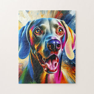 Weimaraner Hondenportret Acryl Kunstprint Hond Legpuzzel