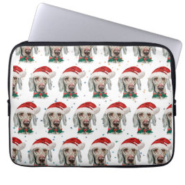 Weimaraner hondenras kerst sterren laptop sleeve